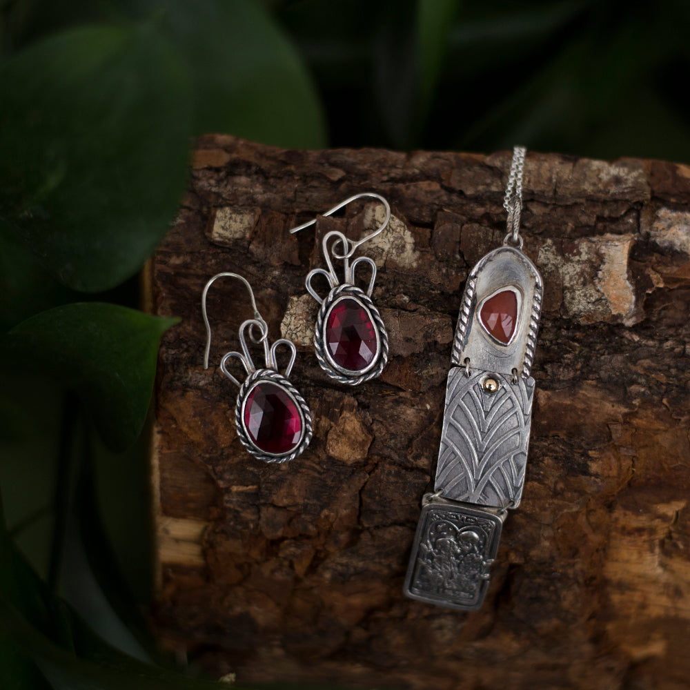 Sterling Silver Triptych Necklace – Lovers Tarot