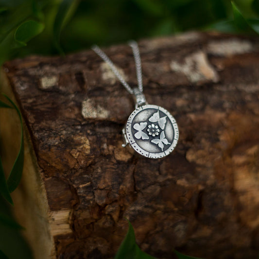 Keeper of Wings Locket – Sterling Silver Butterfly Locket with Labradorite