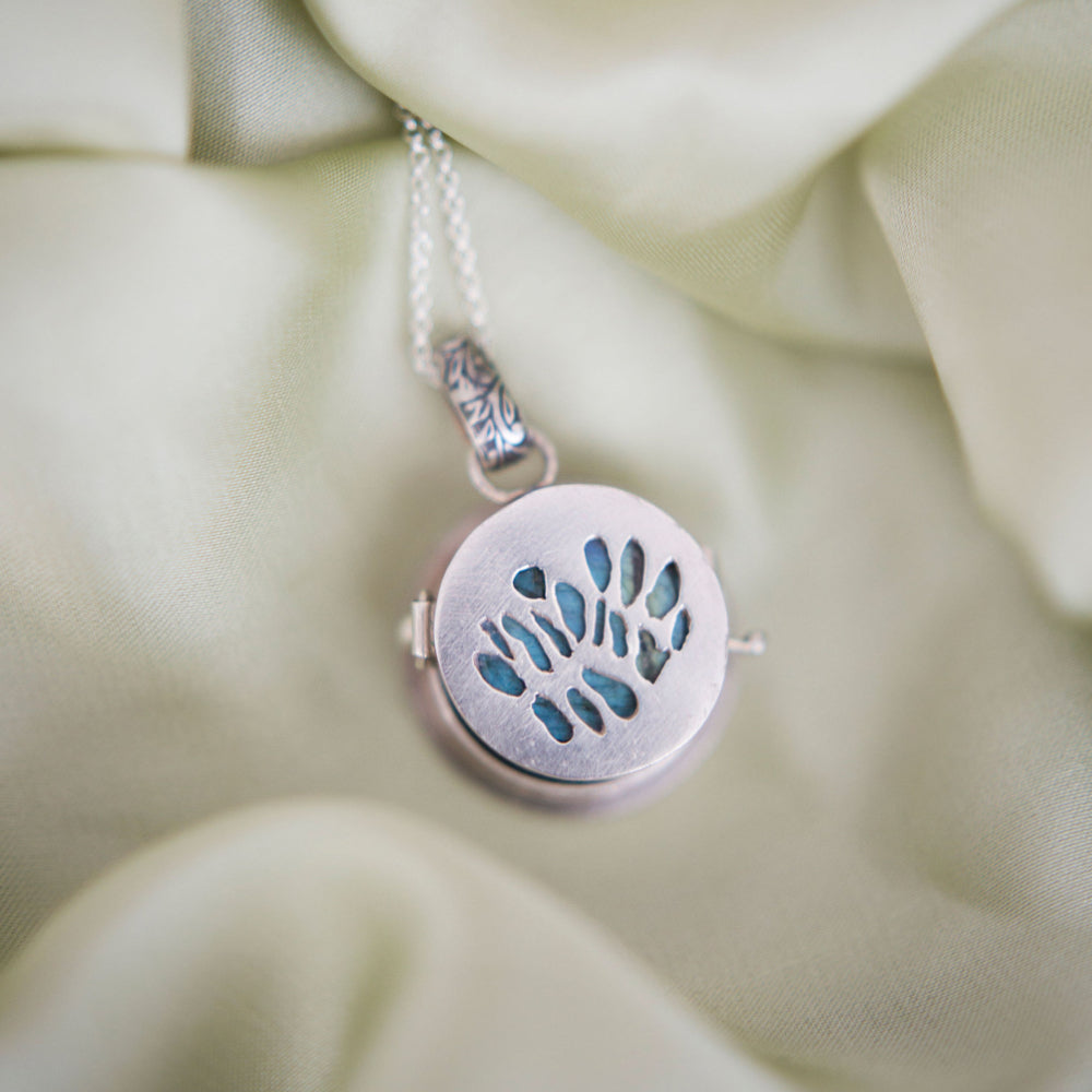 Keeper of Wings Locket – Sterling Silver Butterfly Locket with Labradorite