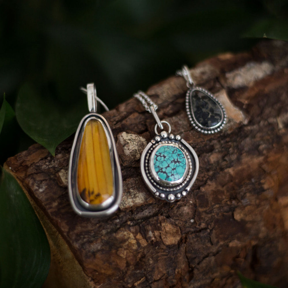 Bamboo Mountain Relic - Bamboo Mountain Turquoise Necklace in Sterling Silver