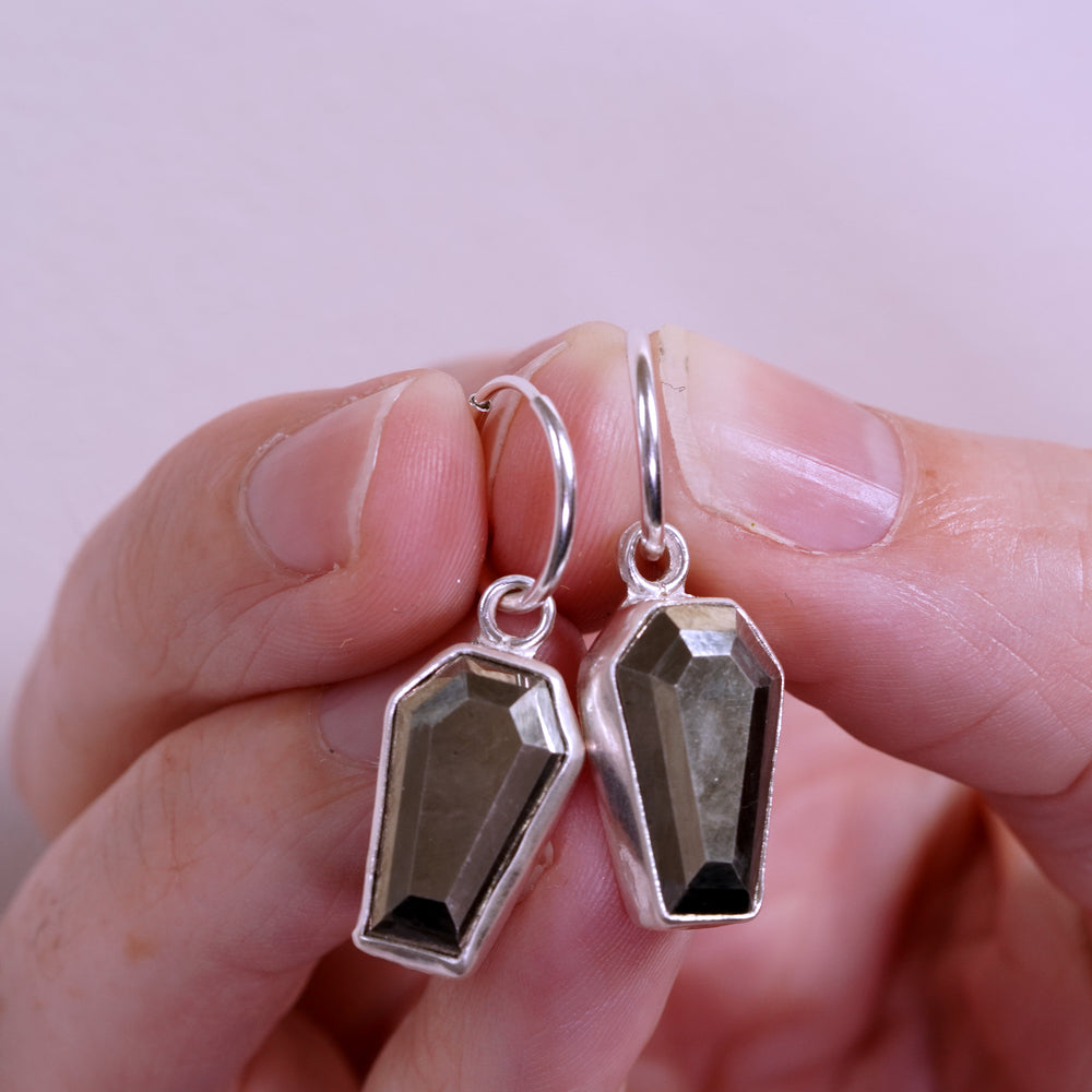 Til death do we part earrings - Pyrite