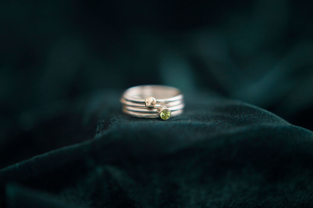 Silver stack of rings