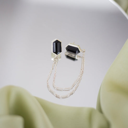 Onyx hex pins are perfect modern cloak pin