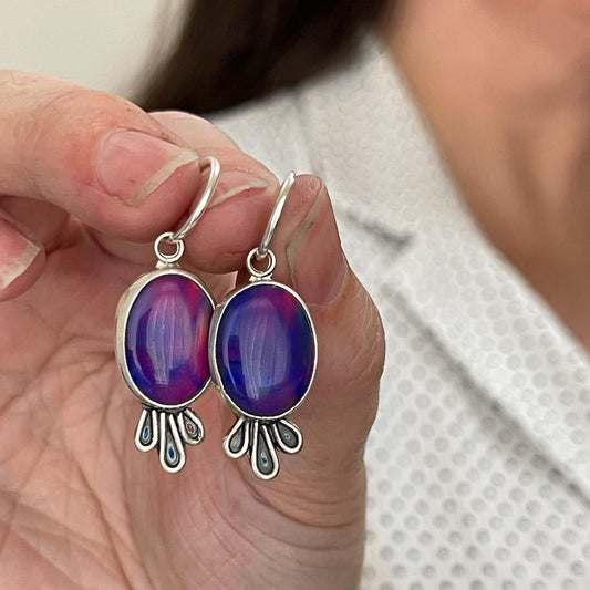 Lab created bio tourmaline earrings