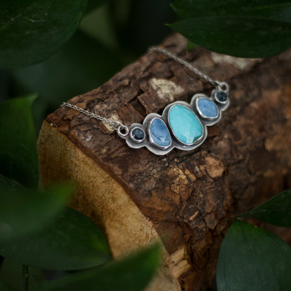 Blue Gem Statement Necklace – Turquoise & Kyanite