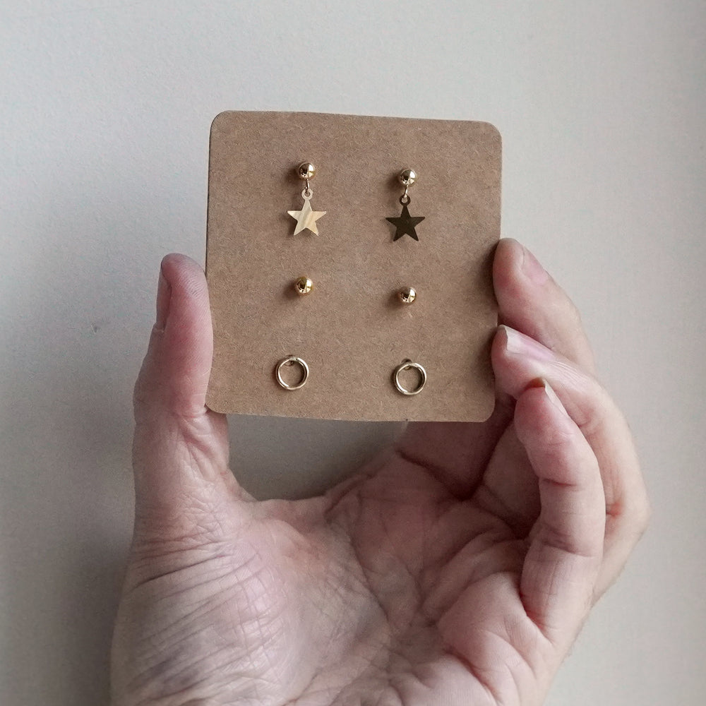 Gold fill earring set 3