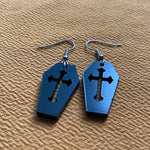 Resin coffin earrings