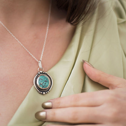 Bamboo Mountain Relic - Bamboo Mountain Turquoise Necklace in Sterling Silver