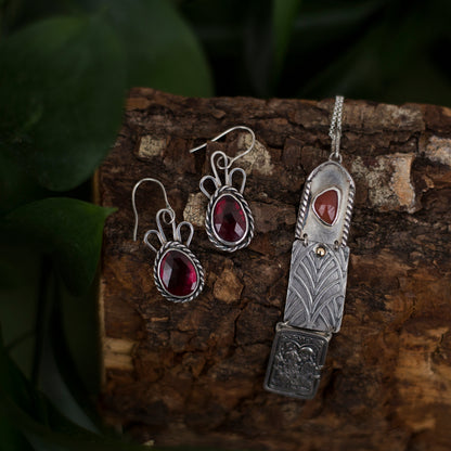 Rhodolite Garnet Drop Earrings – Medici Elegance