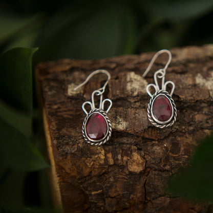 Rhodolite Garnet Drop Earrings – Medici Elegance