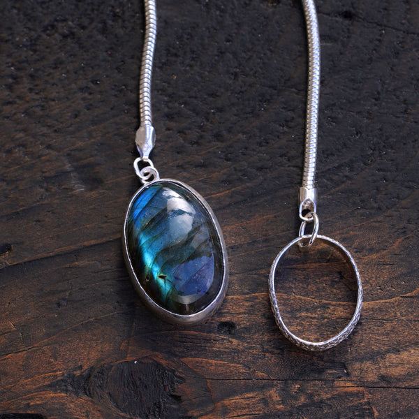 Labradorite lariat snake chain