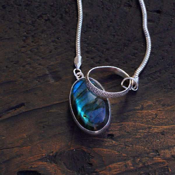 Labradorite lariat snake chain