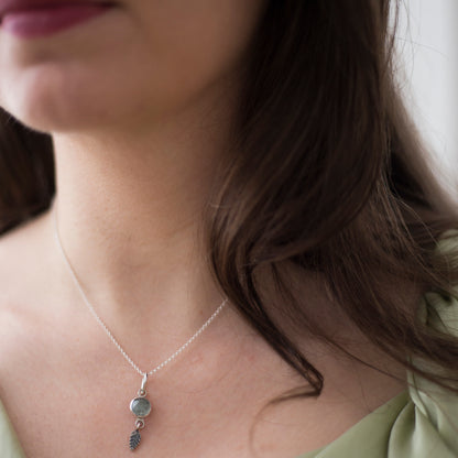 Shore Leaf Necklace  - Moss aquamarine