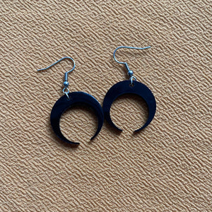Resin crescent moon earrings
