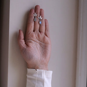 Moonstone petal earrings