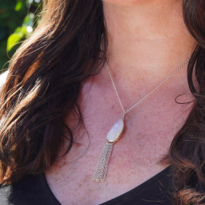 Moonstone waterfall necklace