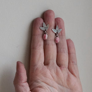 Rhodochrosite petal earrings
