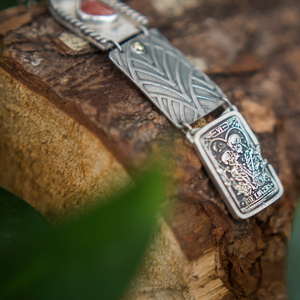 Sterling Silver Triptych Necklace – Lovers Tarot