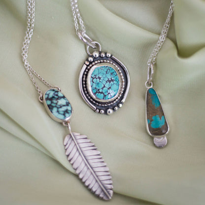 Bamboo Mountain Relic - Bamboo Mountain Turquoise Necklace in Sterling Silver