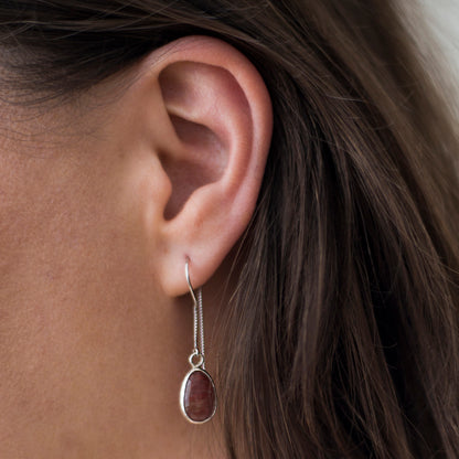 Andesine threader earrings