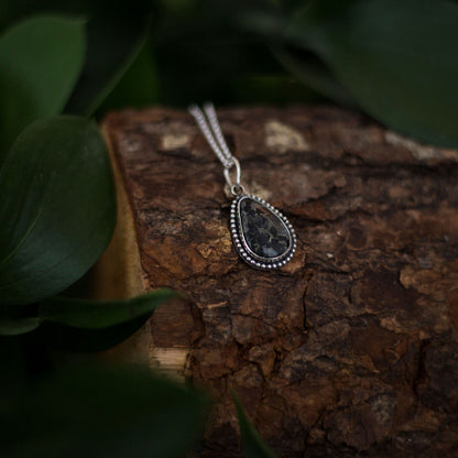 Night Road - Blue Boy Turquoise Triangle Pendant in Sterling Silver