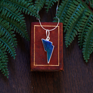 Small bolt necklace - dark blue