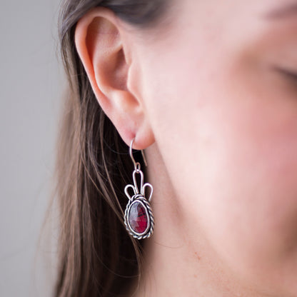 Rhodolite Garnet Drop Earrings – Medici Elegance