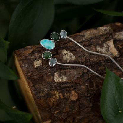 Sonoran Turquoise and silver hair fork