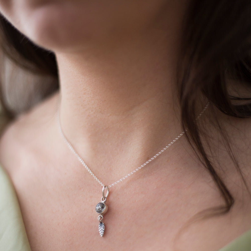 Shore Leaf Necklace  - Herkimer diamond