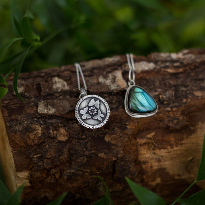 Keeper of Wings Locket – Sterling Silver Butterfly Locket with Labradorite