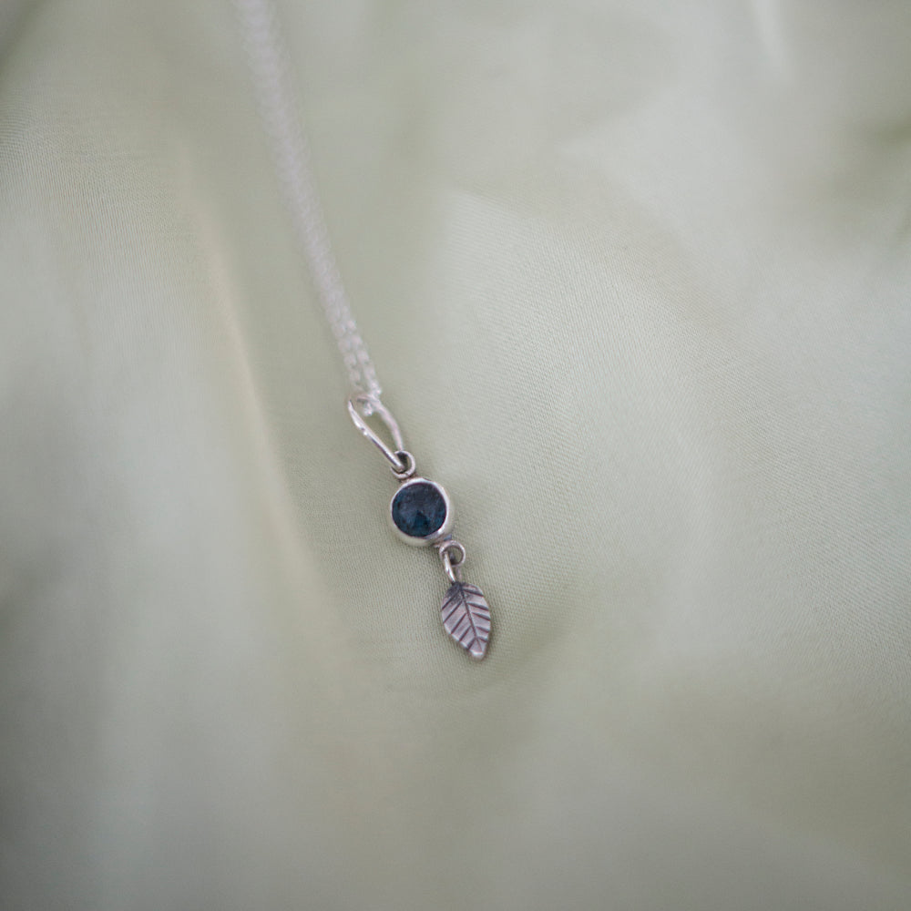 Shore Leaf Necklace  - Moss Kyanite