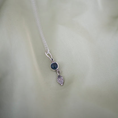 Shore Leaf Necklace  - Moss Kyanite