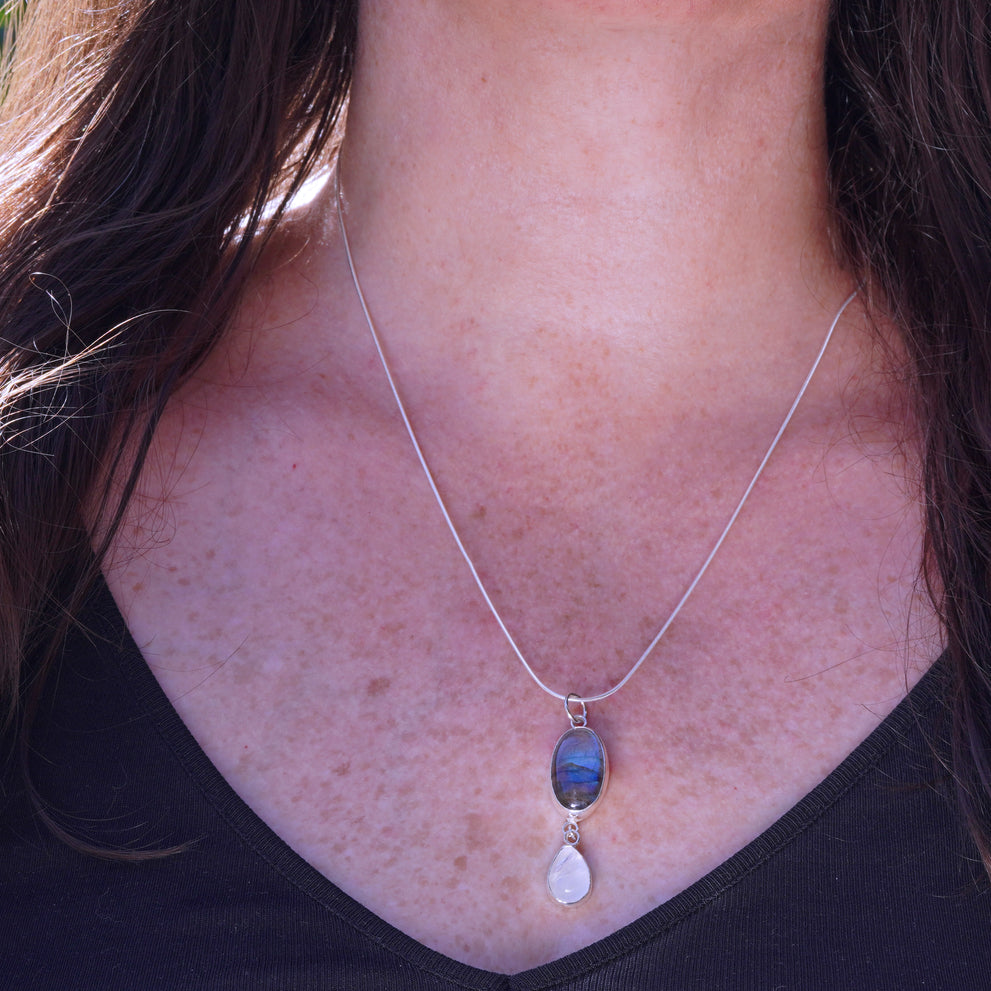 Labradorite and moonstone necklace