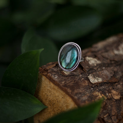 Labradorite silver ring