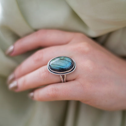 Labradorite silver ring