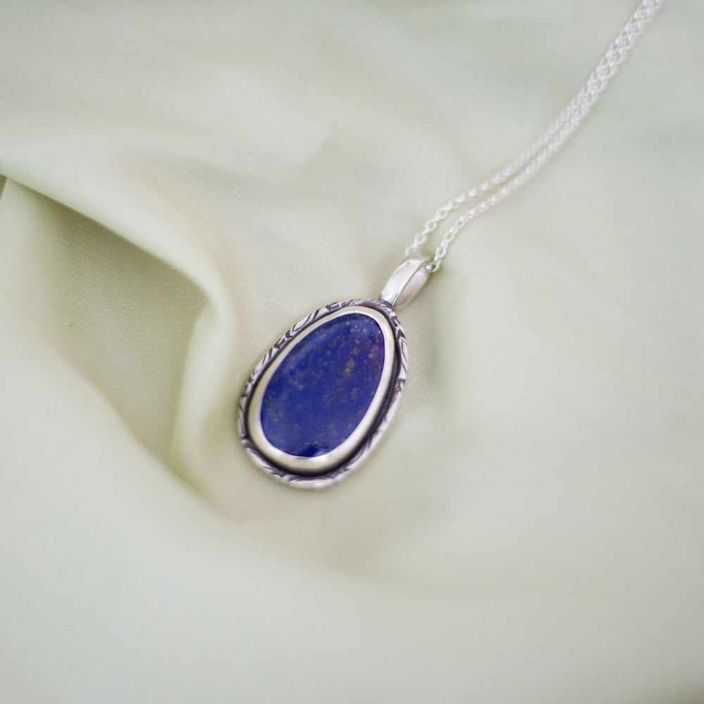 Midnight Relic - Lapis Lazuli Pendant Necklace in Sterling Silver