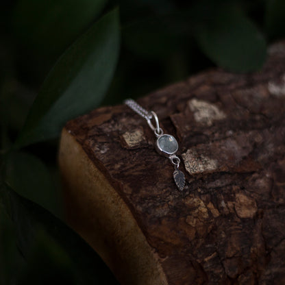 Shore Leaf Necklace  - Moss aquamarine