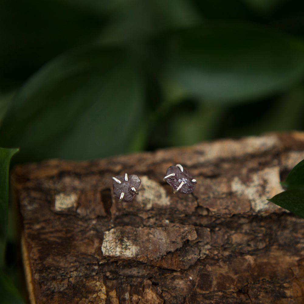 Renaissance studs - Raw Spinel Stud Earrings