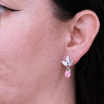 Rhodochrosite petal earrings
