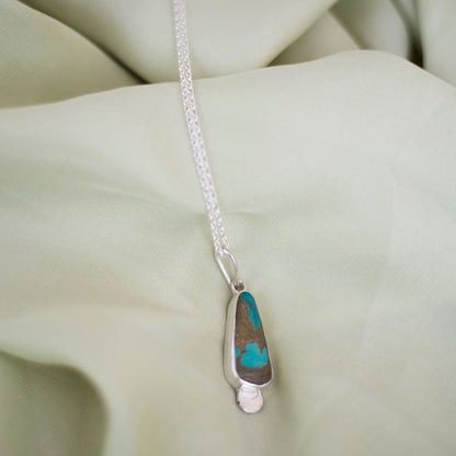 Moon Over Royston - Royston Turquoise Triangle Necklace in Sterling Silver