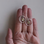 Gold rutile quartz earrings