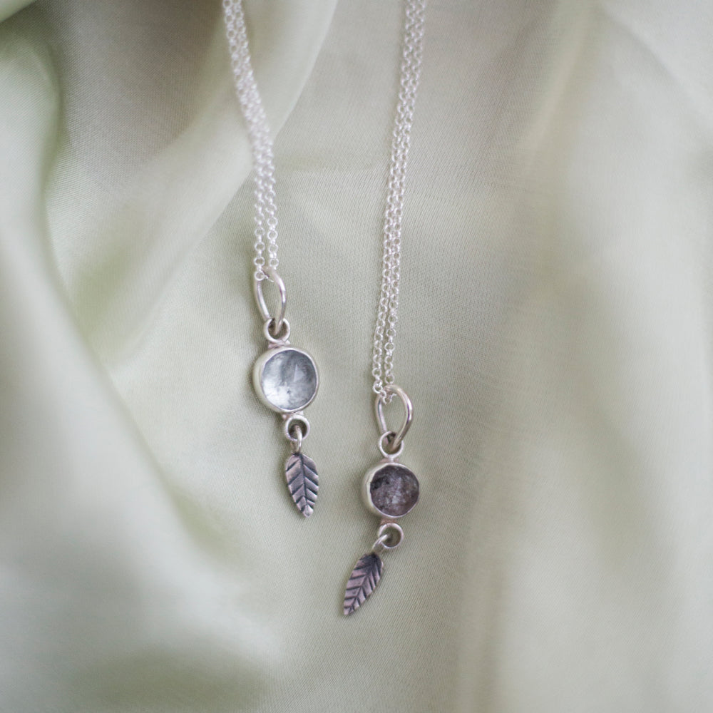 Shore Leaf Necklace  - Rainbow moonstone
