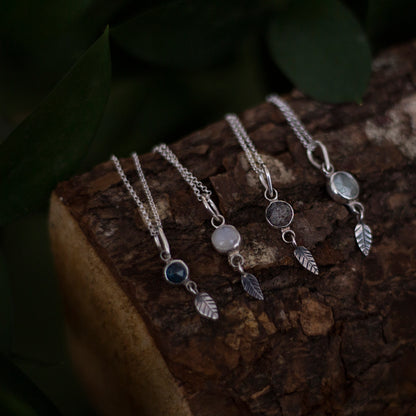 Shore Leaf Necklace  - Moss Kyanite