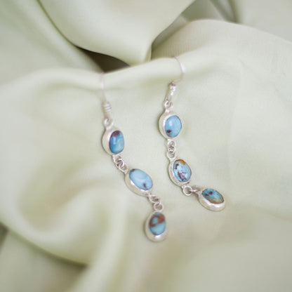 Golden Passage Drops - Golden Hill Turquoise Earrings in Sterling Silver