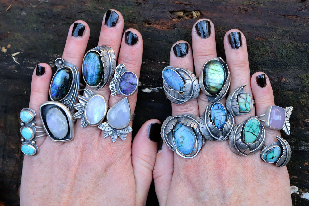 Number 8 Turquoise triple ring