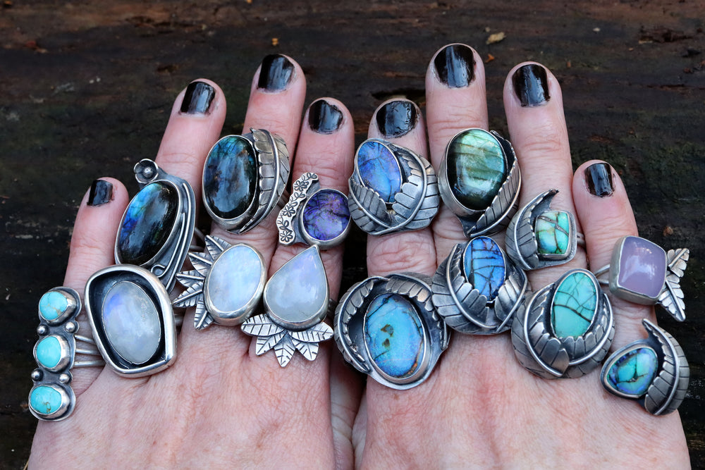 Sterling opal ring #6