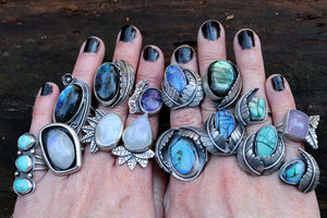 Sterling opal ring #6