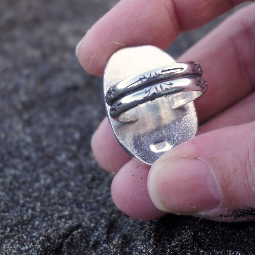 Aurora opal and quartz borealis ring
