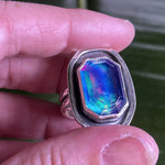 Aurora opal and quartz borealis ring