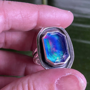 Aurora opal and quartz borealis ring
